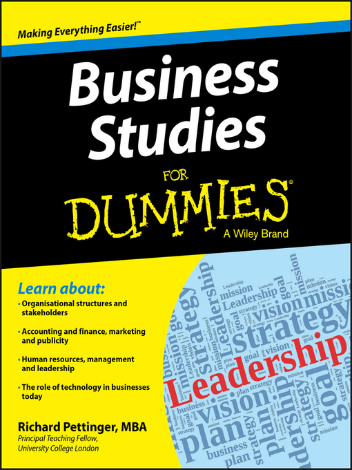 Title details for Business Studies For Dummies by Richard Pettinger - Available